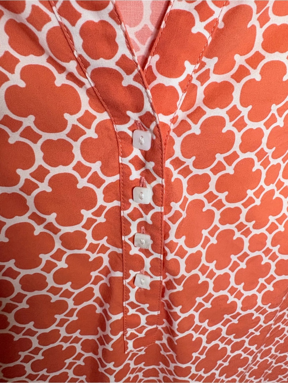 Peter Millar Women’s Coral Geometric Print Tunic Blouse Size Small - Picture 6 of 10
